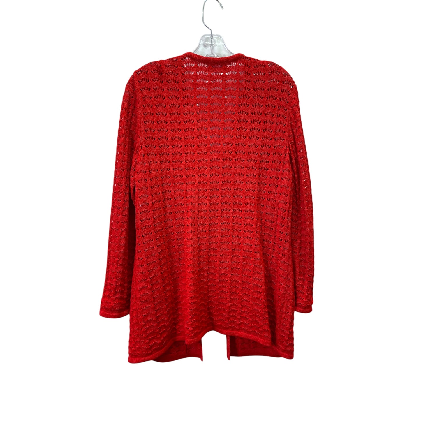 Sweater Cardigan Luxury Designer By St John Knits In Red, Size:M