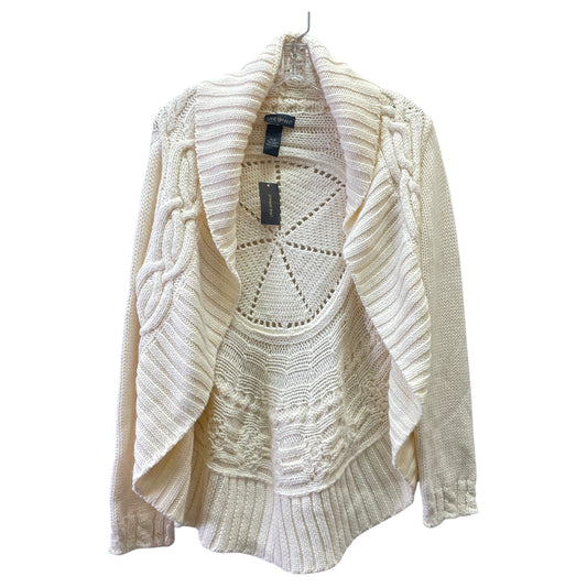 Sweater Cardigan By Lane Bryant In Cream, Size:L