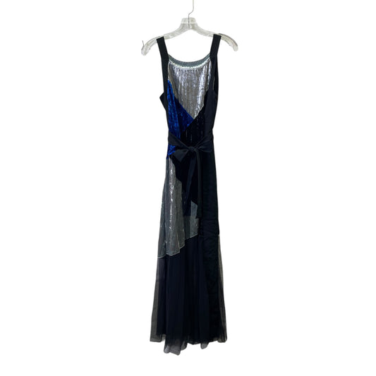 Dress Party Long By Bcbgmaxazria In Black & Blue, Size:Xxs