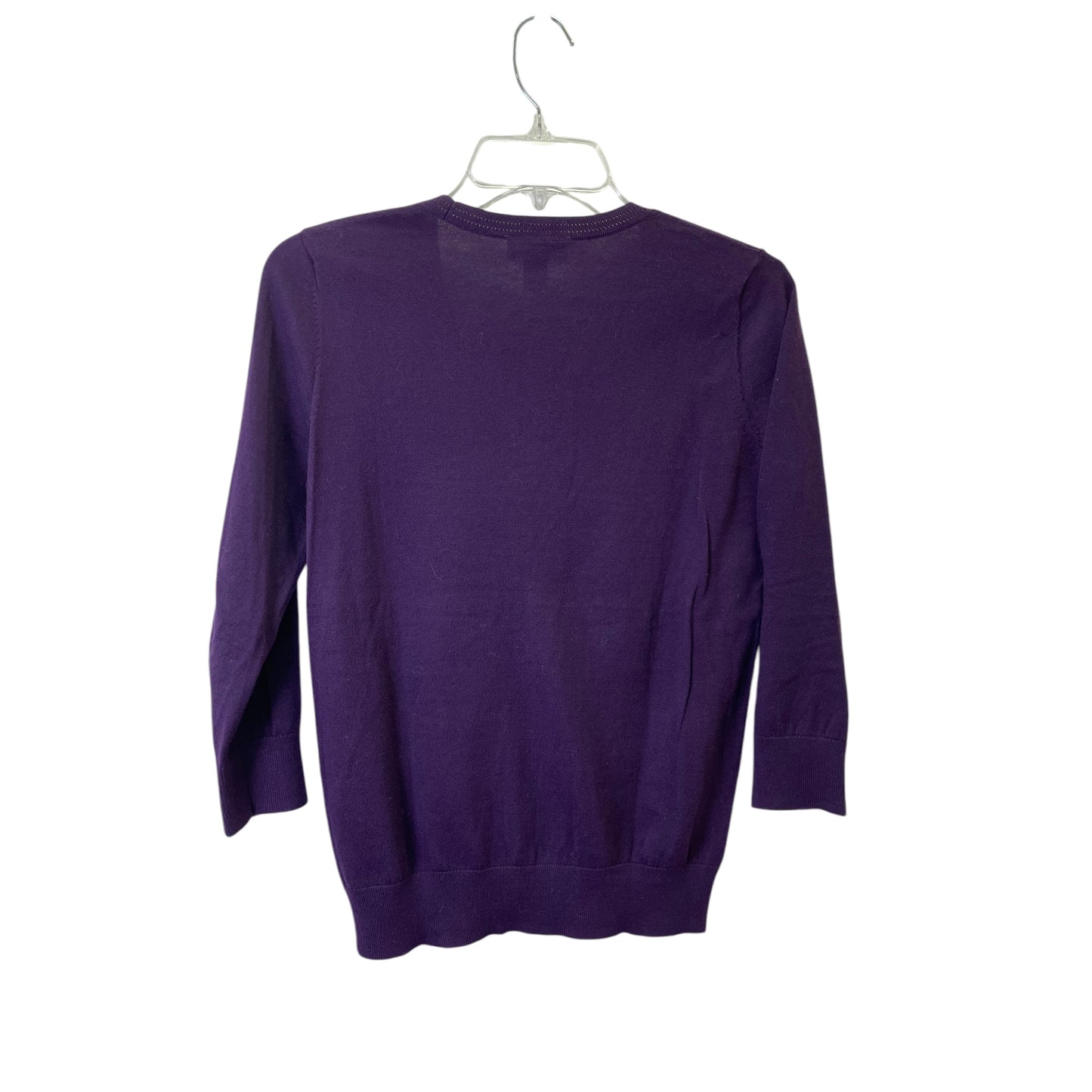 Sweater Cardigan By Loft In Purple, Size:S