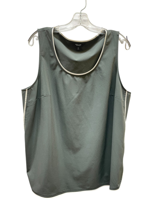 Top Sleeveless Basic By Simply Vera In Grey & White, Size:Xl
