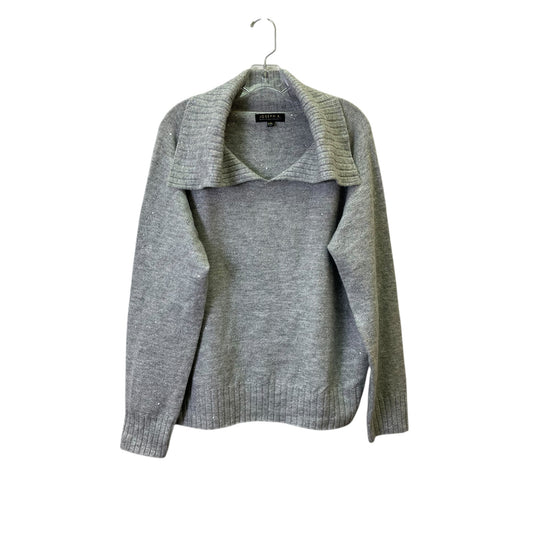 Sweater By Joseph A. In Silver, Size:1X