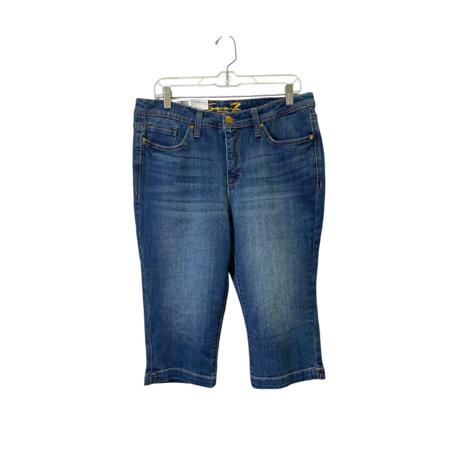 Capris By Seven 7 In Blue Denim, Size:12