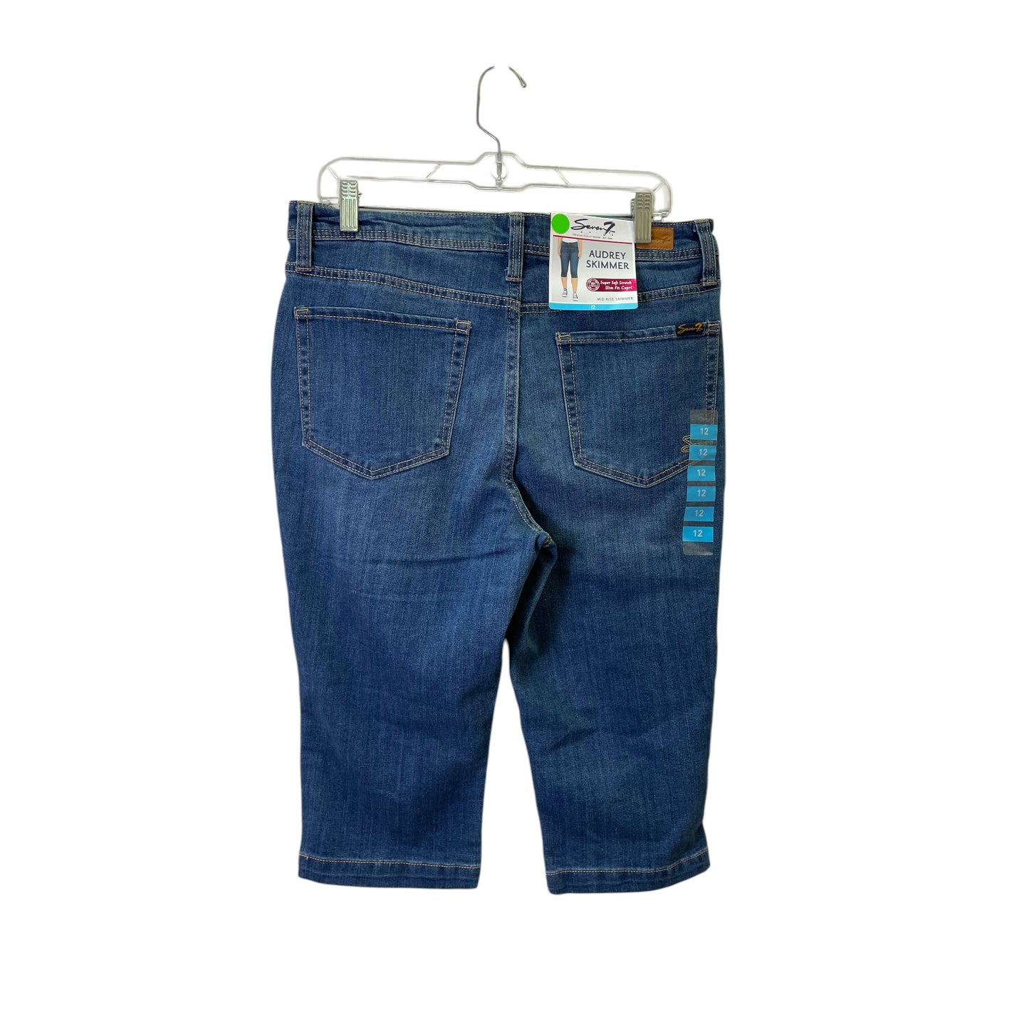 Capris By Seven 7 In Blue Denim, Size:12