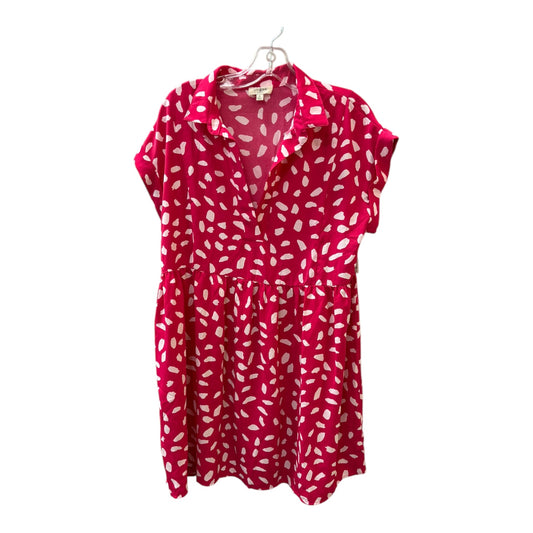 Dress Casual Short By Umgee In Pink & White, Size:M