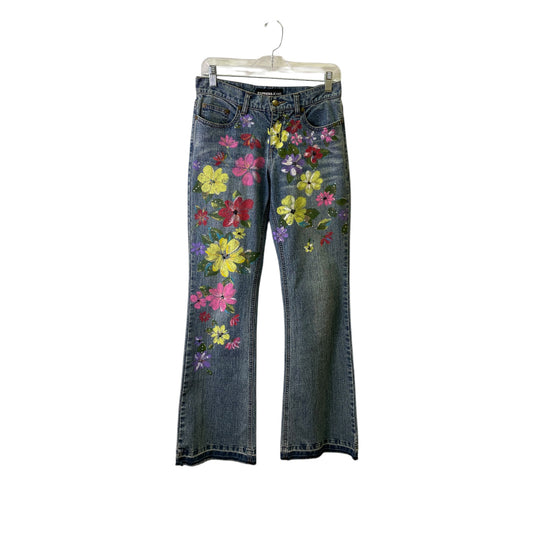 Jeans Flared By Express In Blue, Size:2