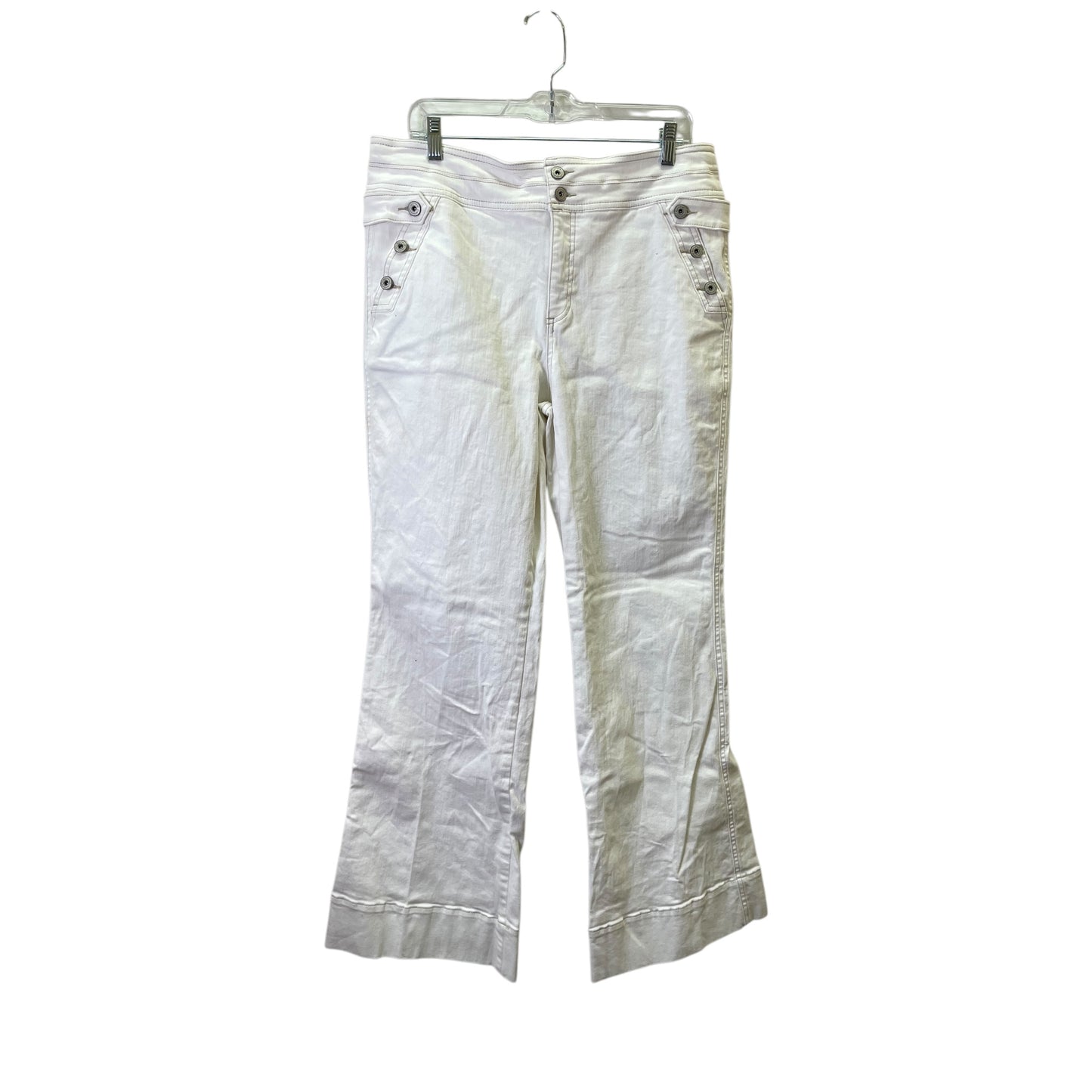 Jeans Wide Leg By Inc In White, Size:14