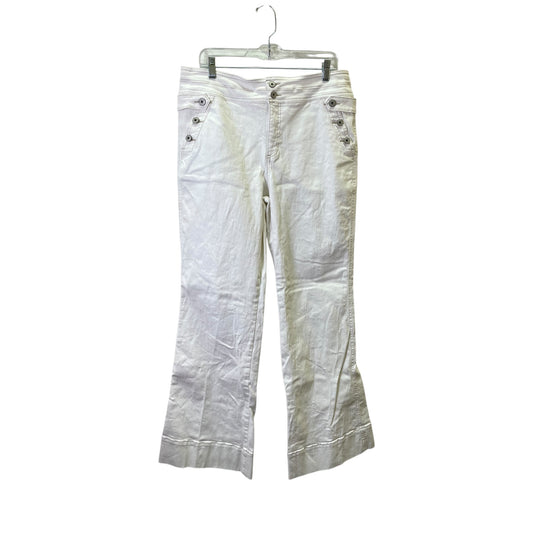 Jeans Wide Leg By Inc In White, Size:14