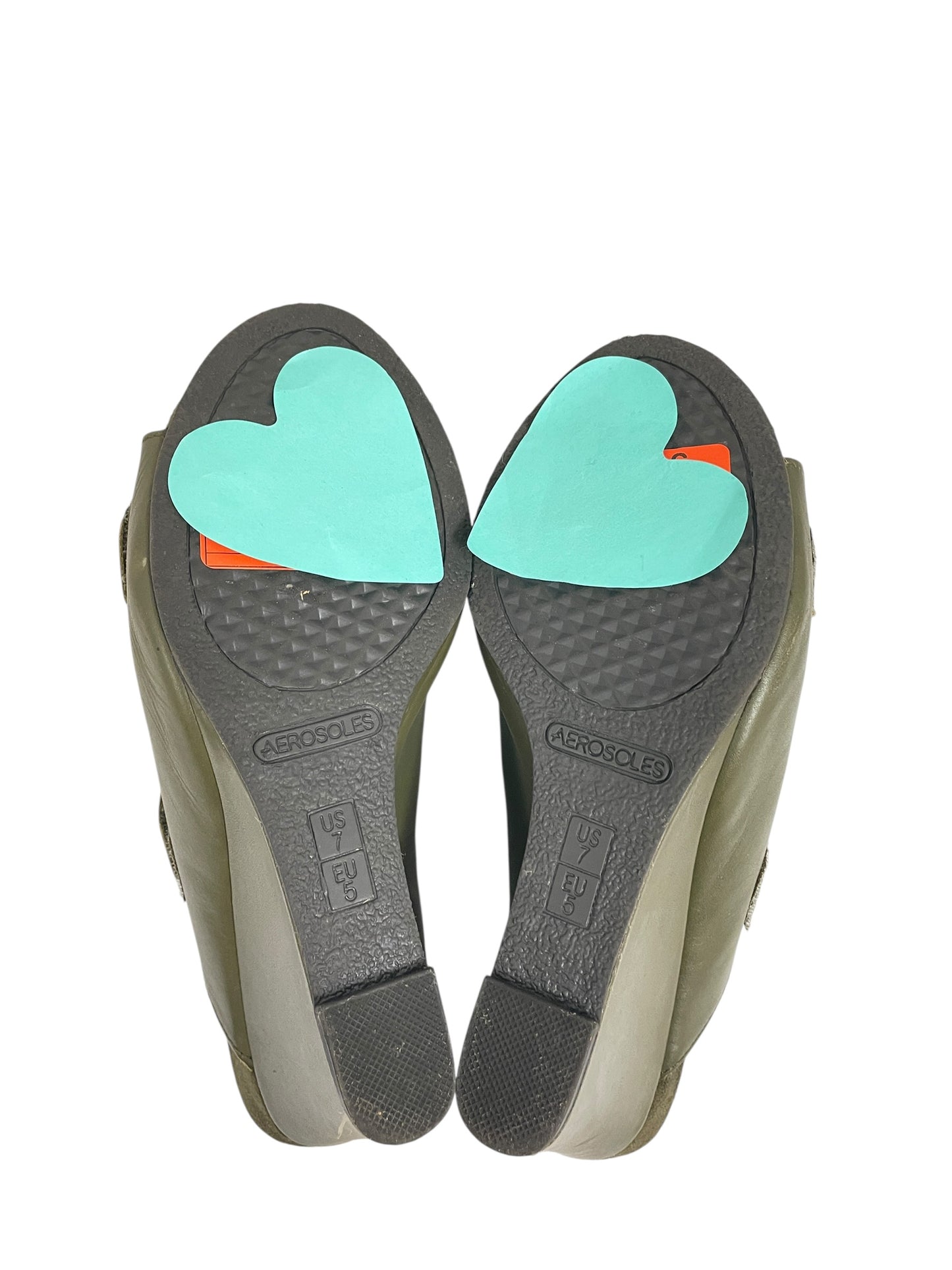 Sandals Heels Wedge By Aerosoles In Green, Size:7