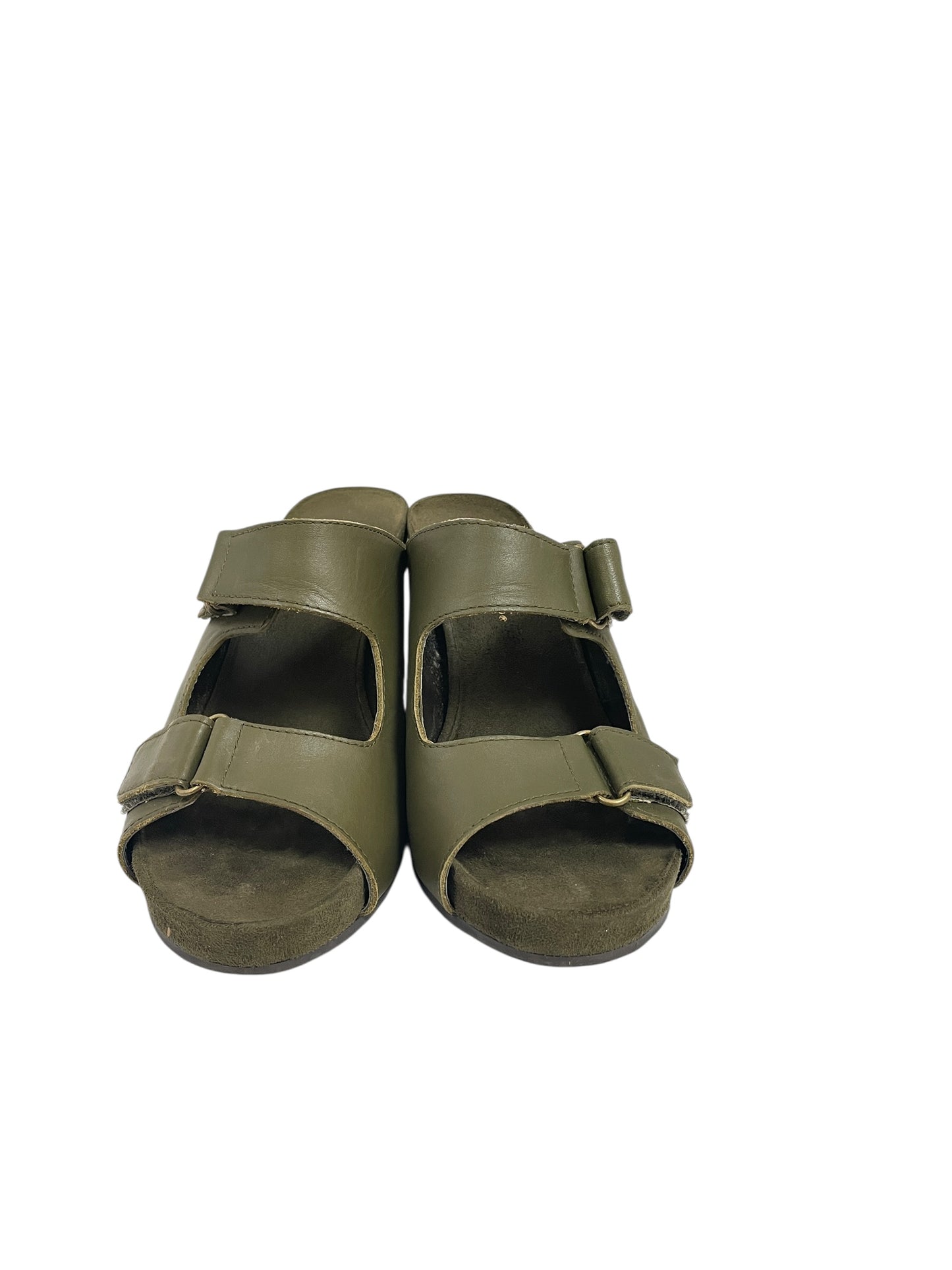 Sandals Heels Wedge By Aerosoles In Green, Size:7