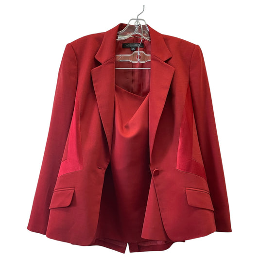 Skirt Suit 2Pc By Anne Klein In Red, Size:12