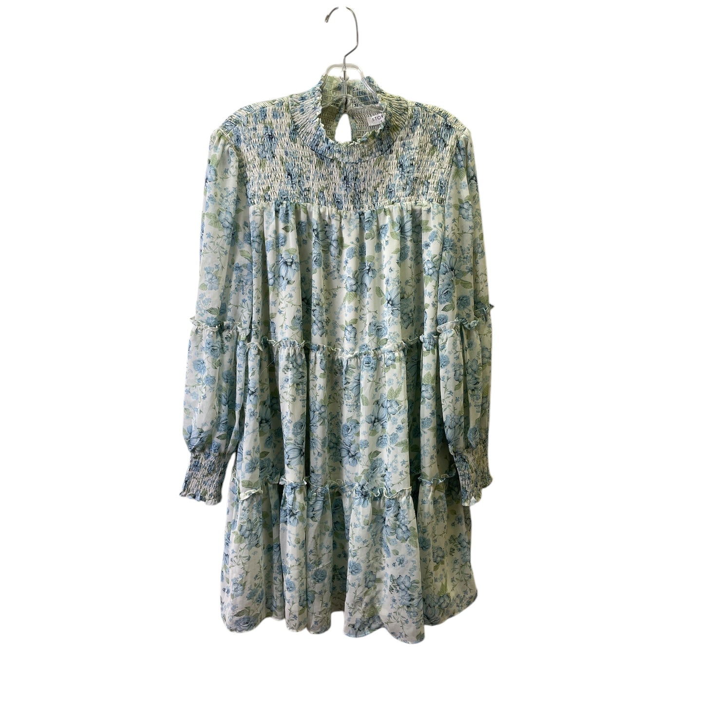 Dress Casual Short By Storia In Blue & Green, Size:M