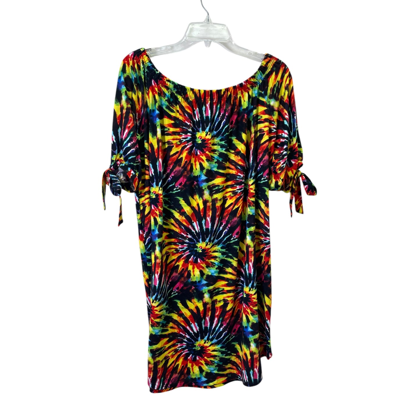 Top Ss Basic By Absolutely it In Rainbow Print, Size:2X