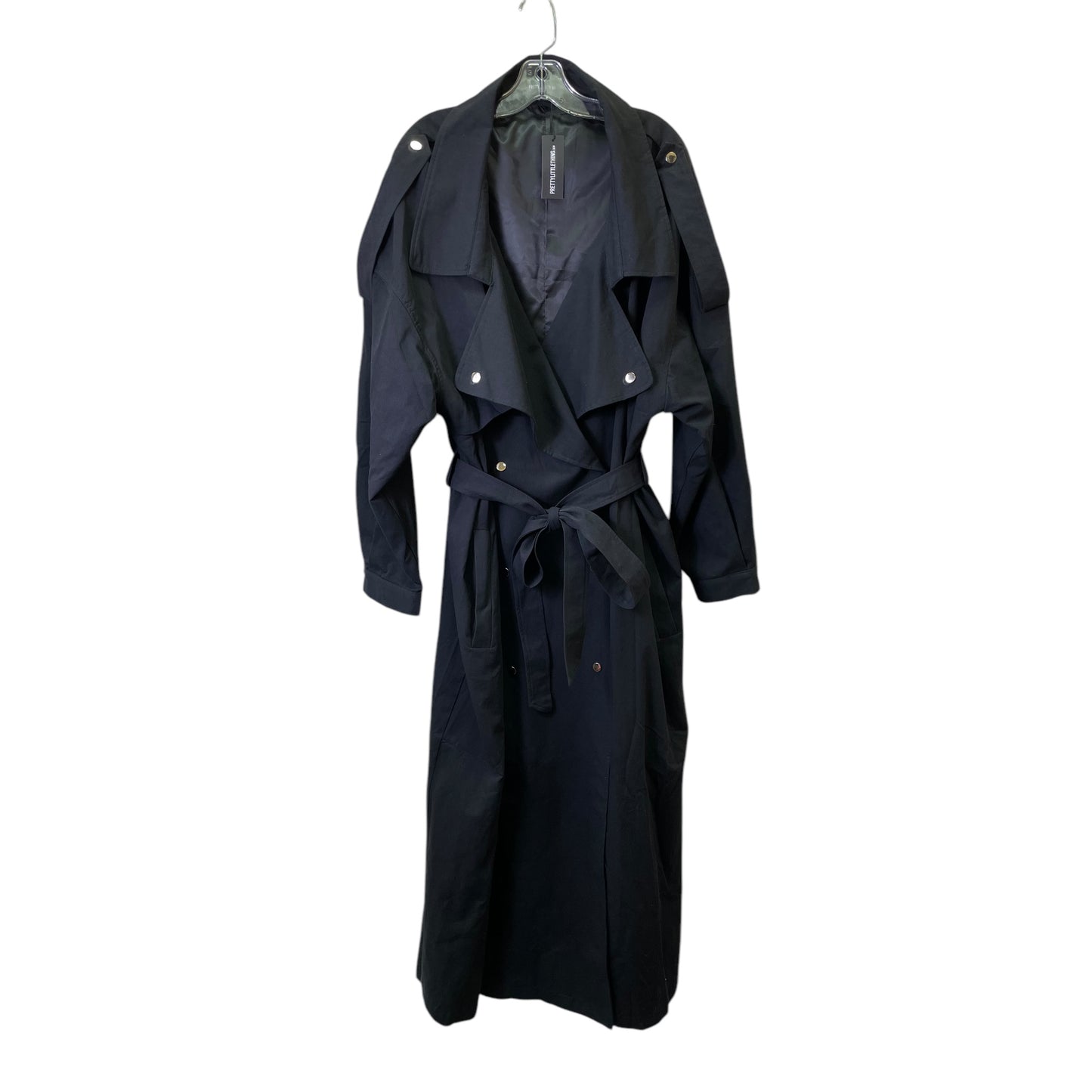 Coat Trench Coat By Pretty Little Thing In Black, Size:2X