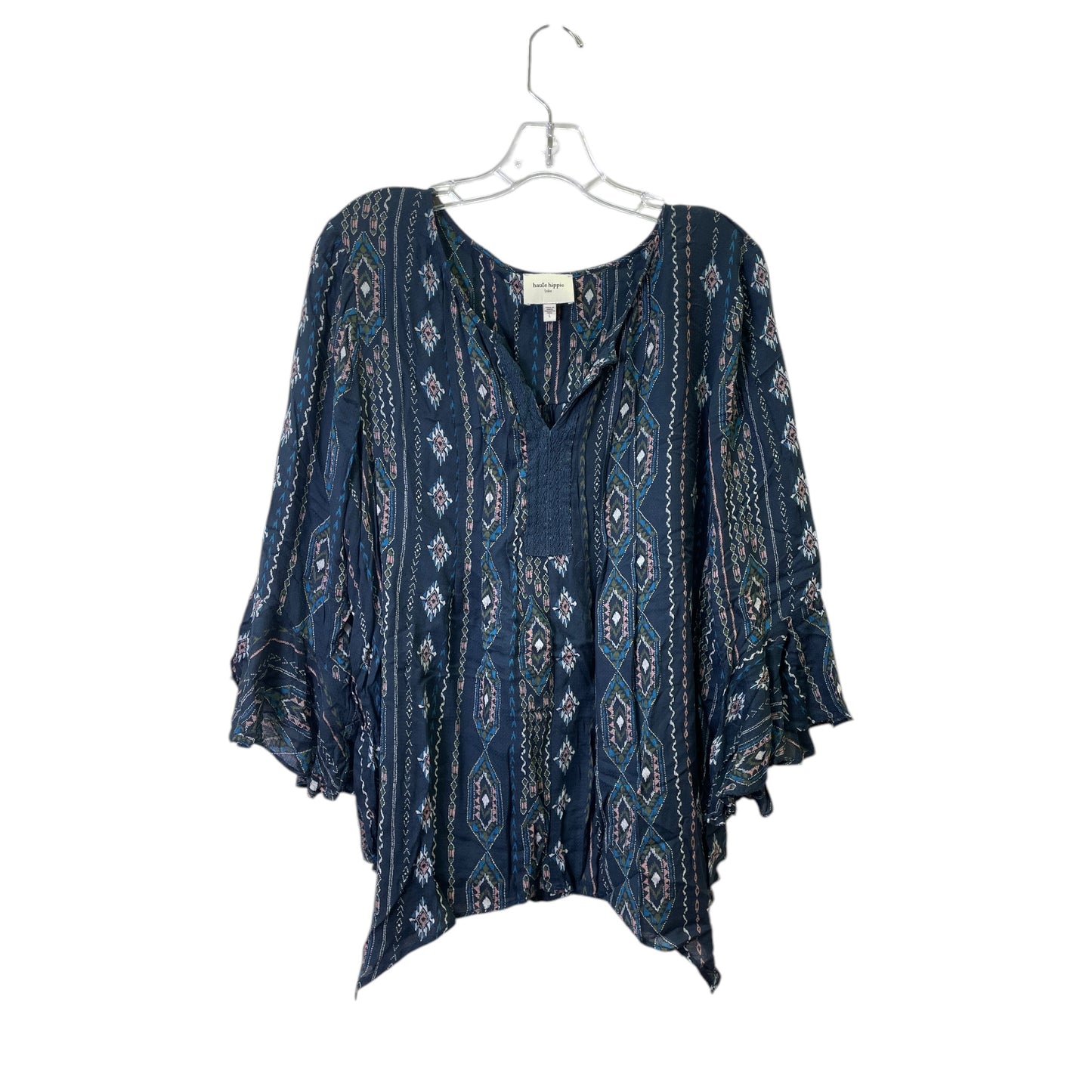 Top 3/4 Sleeve Basic By Haute Hippie In Blue, Size:L