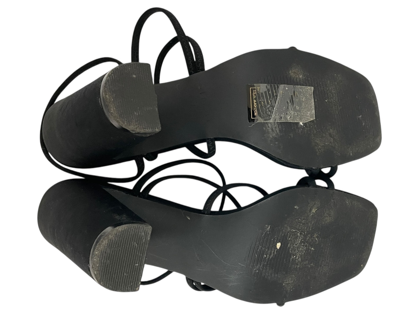 Sandals Heels Block By Clothes Mentor In Black, Size:7
