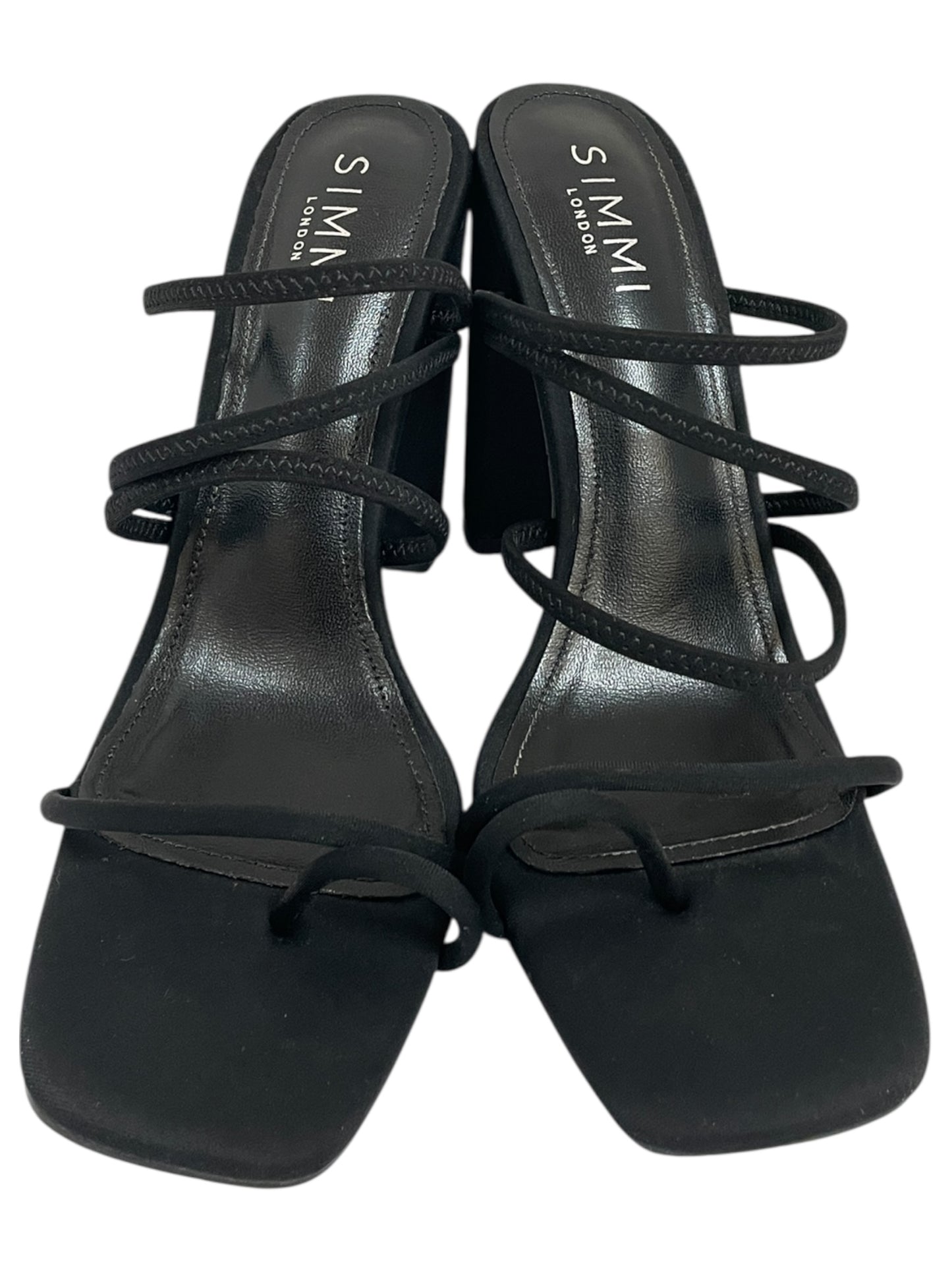 Sandals Heels Block By Clothes Mentor In Black, Size:7