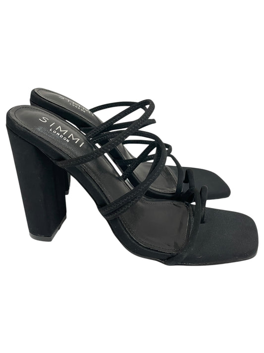 Sandals Heels Block By Clothes Mentor In Black, Size:7