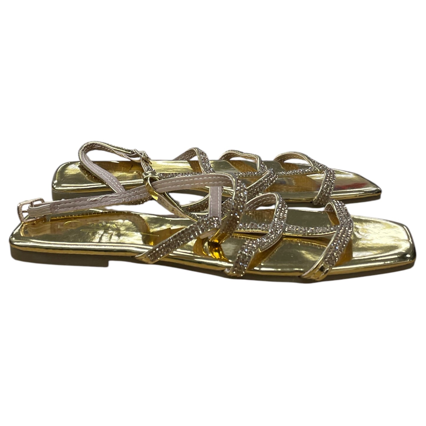 Shoes Flats By Olivia Fanyams In Gold, Size:6