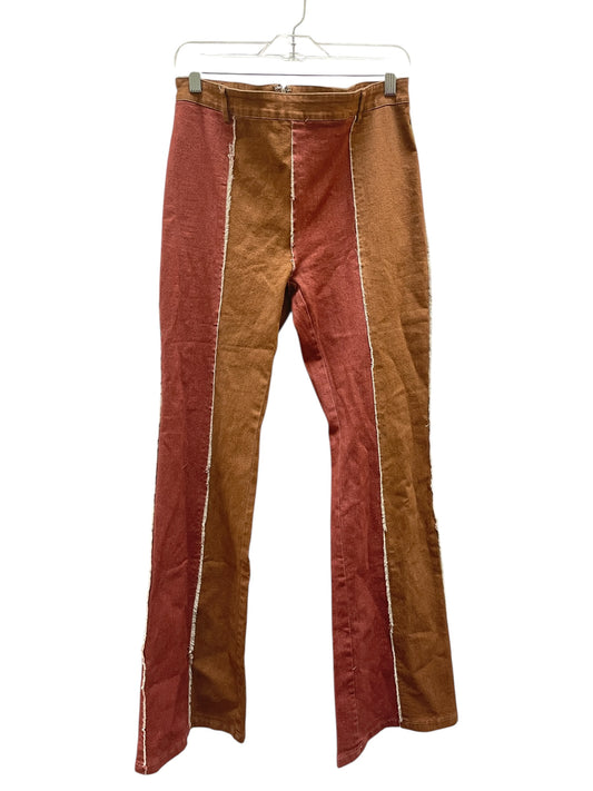 Jeans Flared By Fashion Nova In Brown & Red, Size:Xl