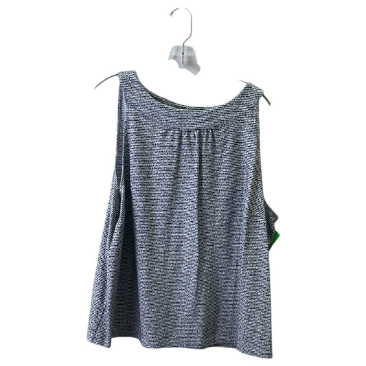 Top Sleeveless By Talbots In Blue & White, Size:2X