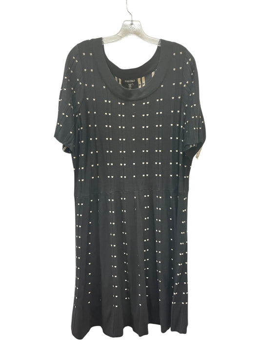 Dress Casual Midi By Roz And Ali In Black & Cream, Size:3