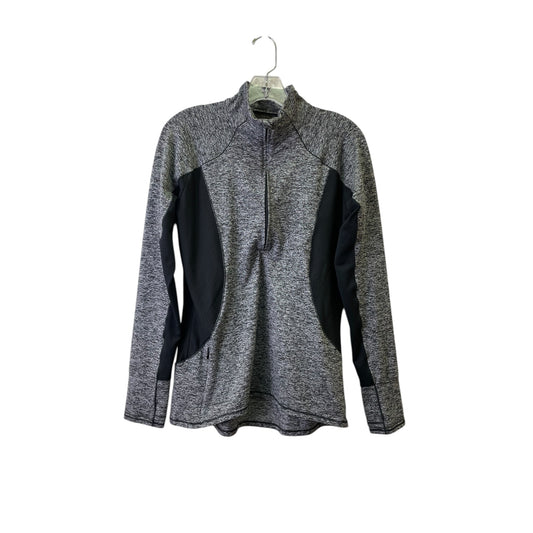 Athletic Top Ls Collar By Athleta In Black & White, Size:M