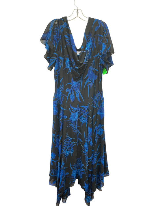 Dress Casual Maxi By Roamans In Black Denim, Size:24