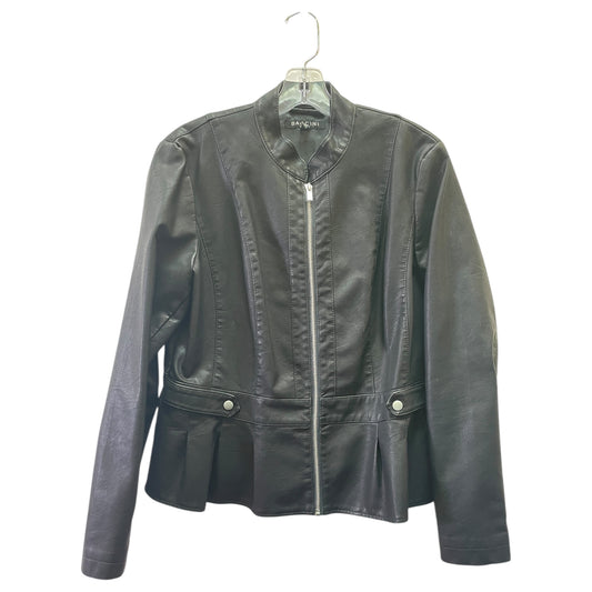 Jacket Leather By Baccini In Black, Size:L