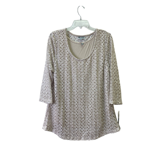 Top 2Pc Ls By Jm Collections In Beige, Size:Xl