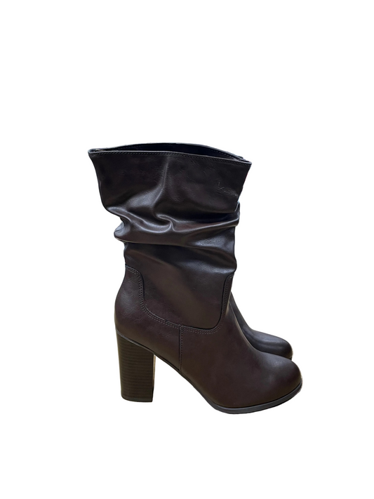Boots Ankle Heels By Style And Company In Brown, Size:9.5