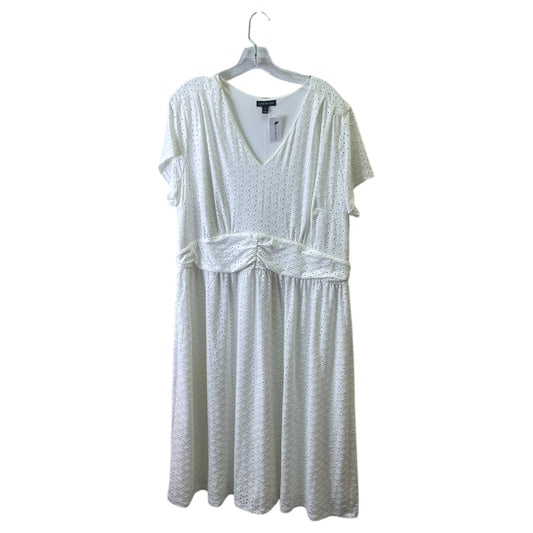 Dress Casual Midi By Lane Bryant In White, Size:2X