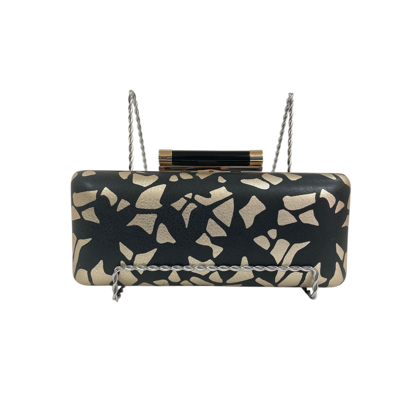 Crossbody Designer By Diane Von Furstenberg In Black & Gold, Size:Medium