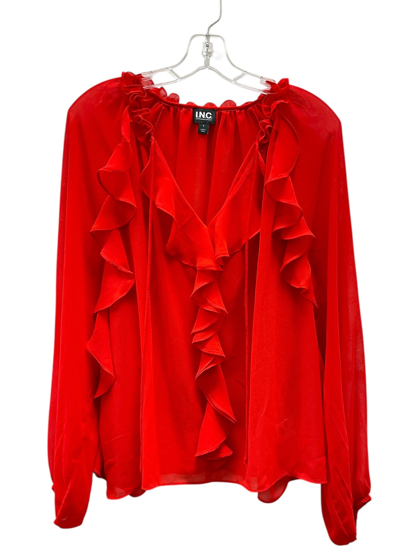 Top Ls By Inc In Red, Size:L