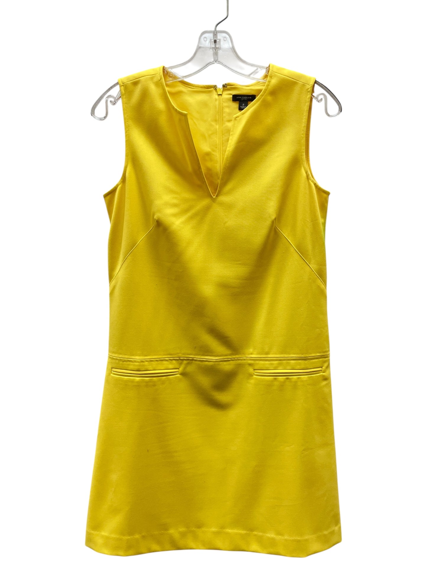 Dress Casual Midi By Ann Taylor In Yellow, Size:2