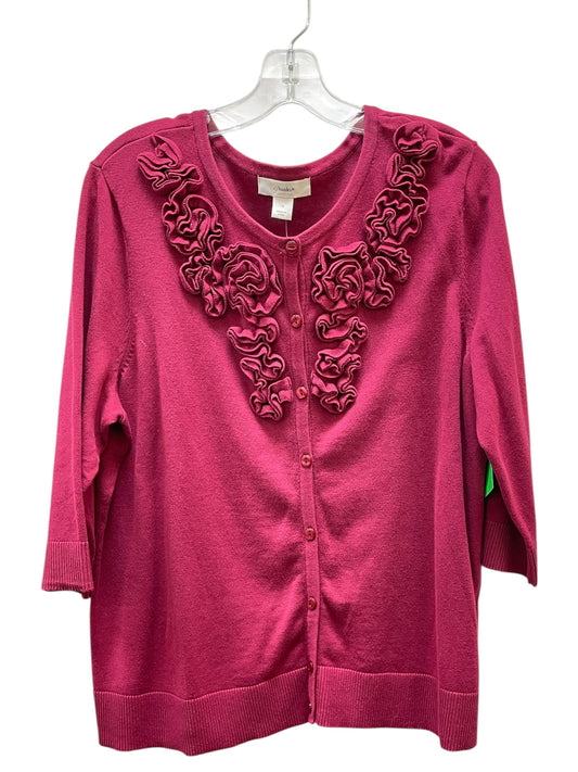 Cardigan By Cj Banks In Purple, Size:1X