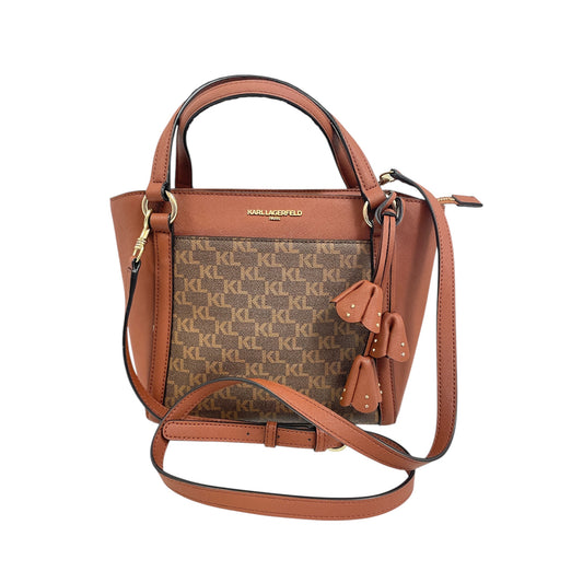 Handbag Designer By Karl Lagerfeld In Brown, Size:Medium