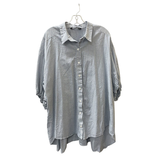 Top 3/4 Sleeve By Zara In Blue, Size:S