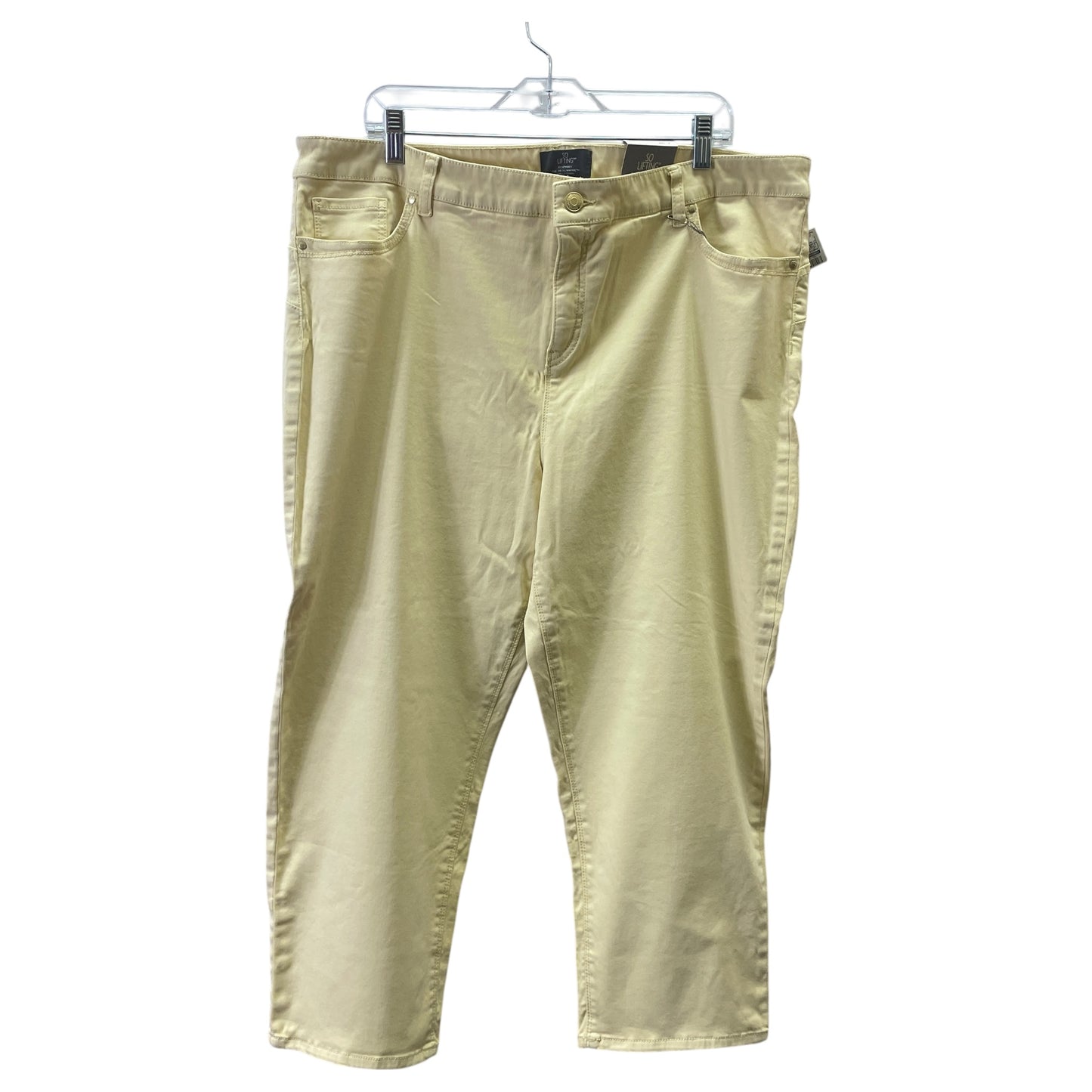 Pants Cropped By Chicos In Yellow, Size:20