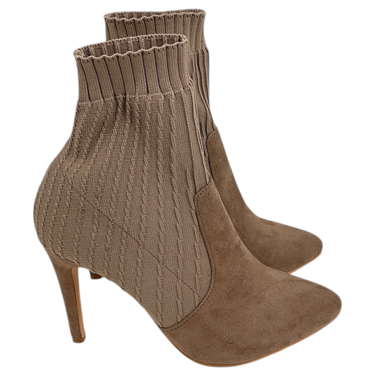 Boots Ankle Heels By Bebe In Taupe, Size:8