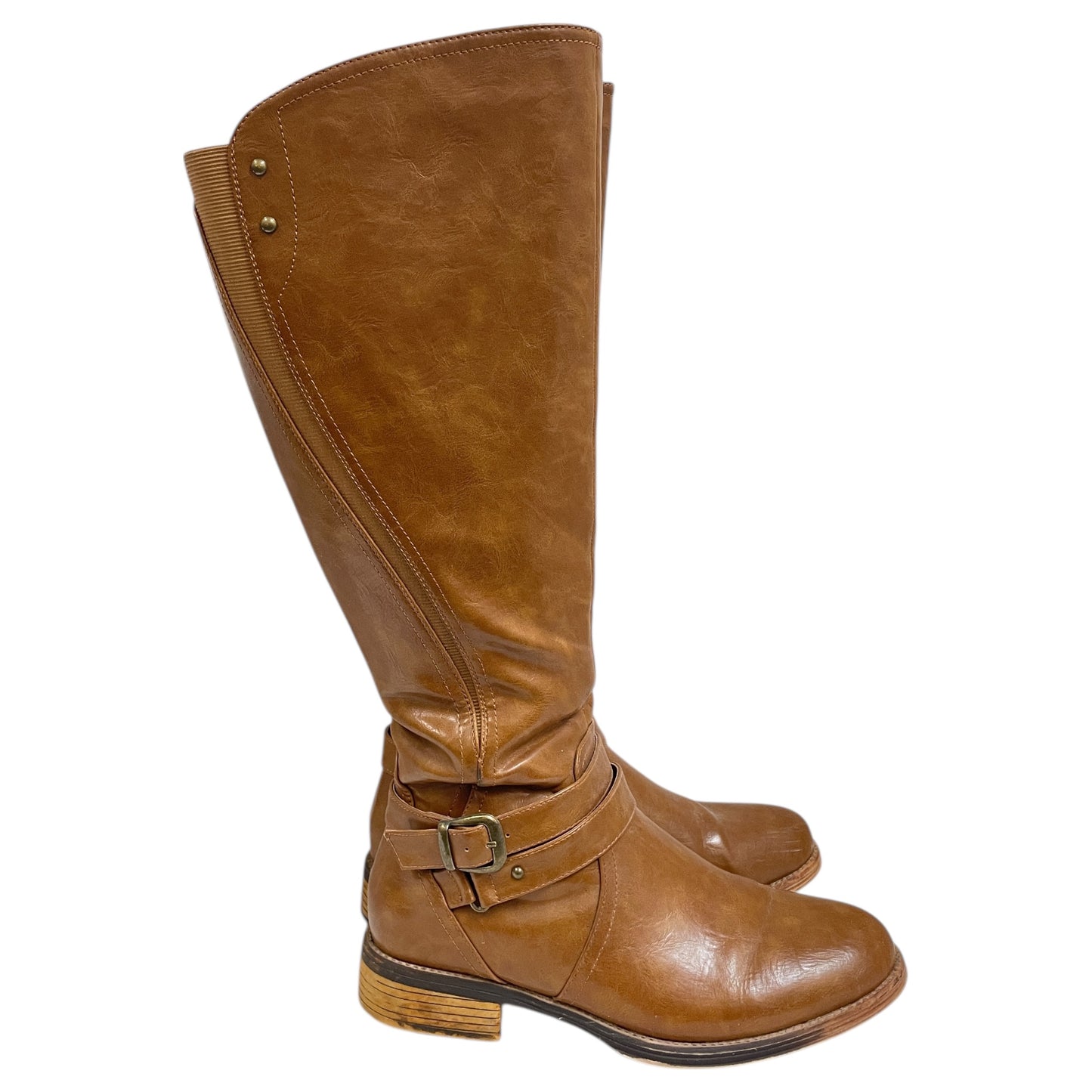 Boots Knee Flats By Wanted In Brown, Size:8