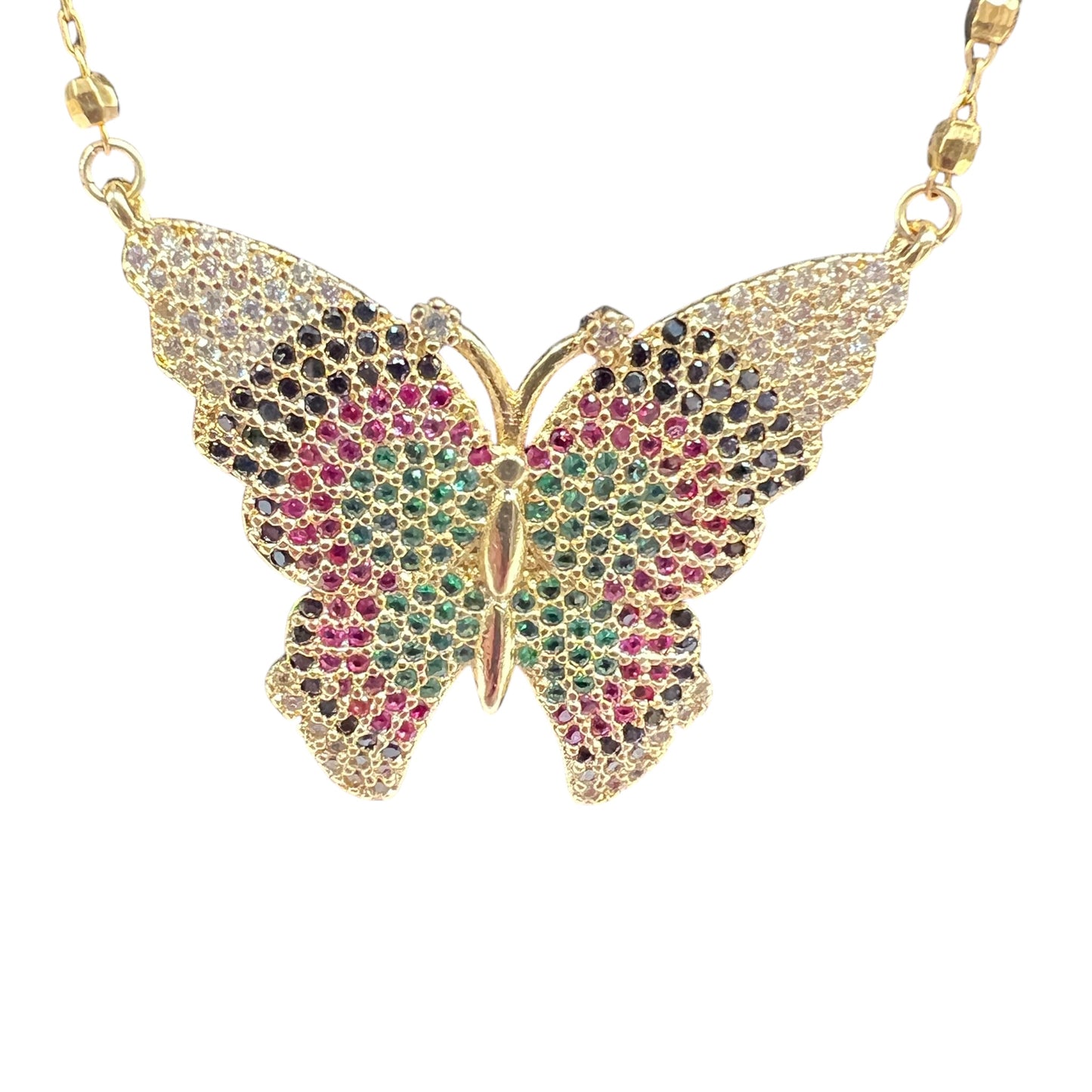 Necklace Charm By Melania  Clara In Gold & Green