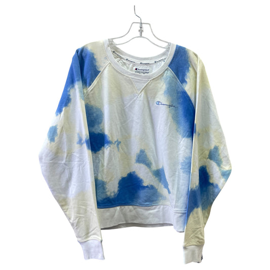 Athletic Top Ls Crewneck By Champion In Blue & Yellow, Size:2X