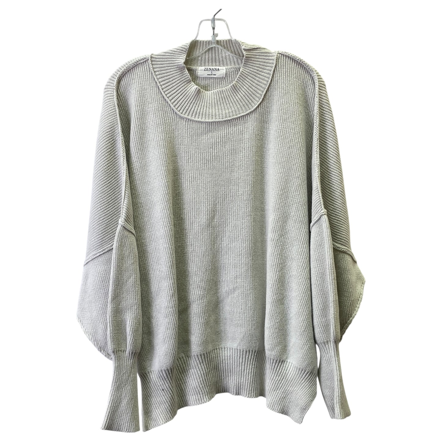 Sweater By ZENANA In Taupe, Size:L