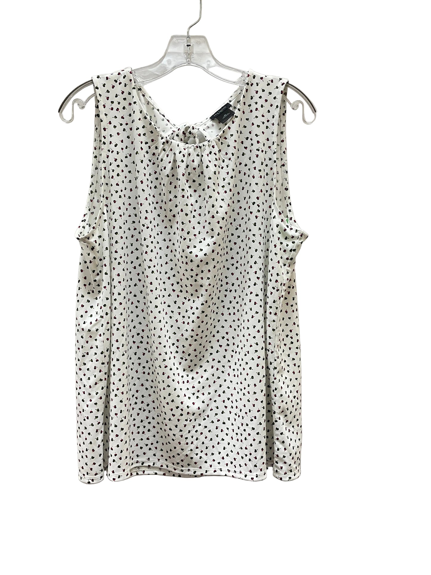 Top Sleeveless By Ann Taylor In Green & White, Size:Xl