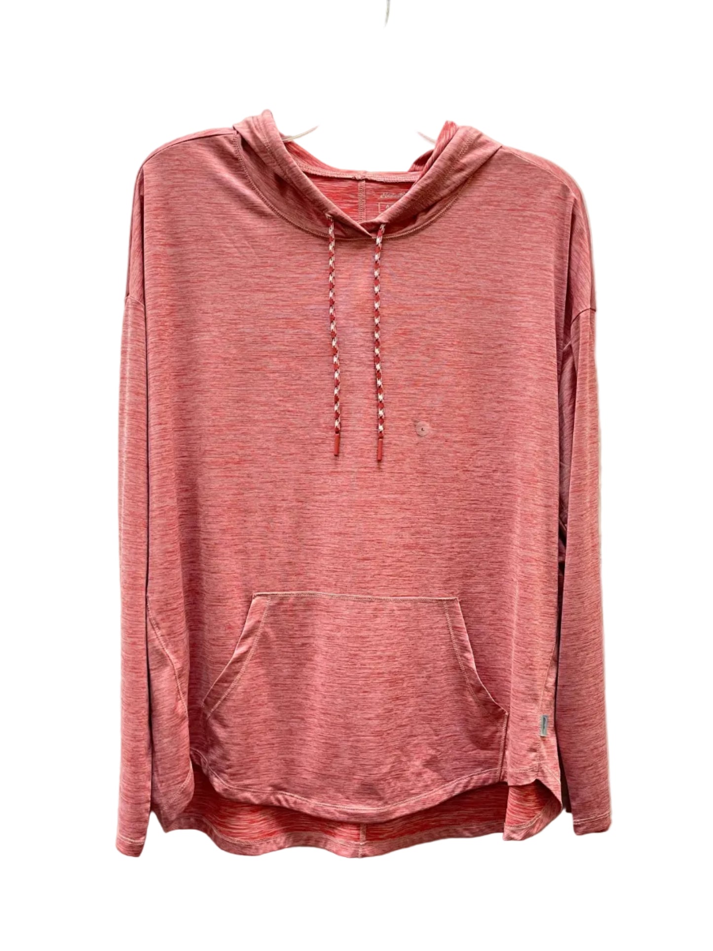 Athletic Top Ls Hoodie By Eddie Bauer In Red, Size:L