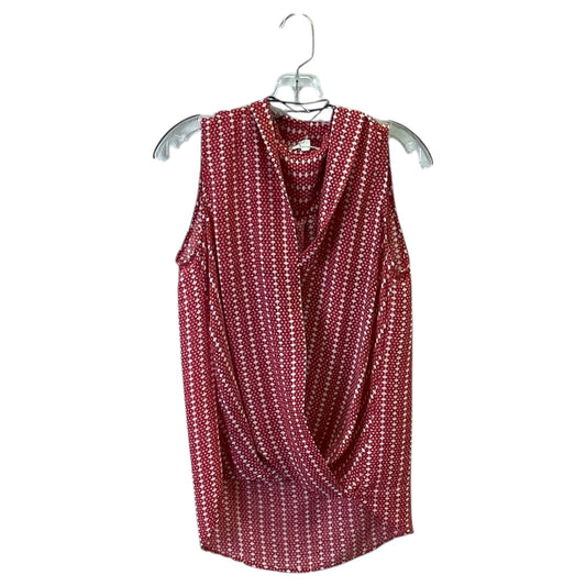 Top Sleeveless By Pleione In Red & White, Size:M