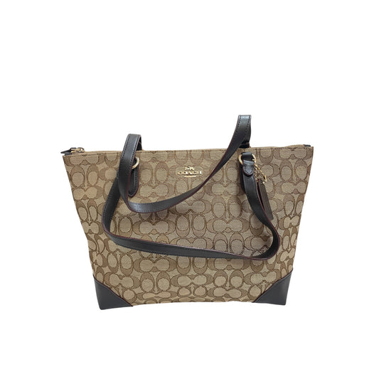 Handbag Designer By Coach In Brown & Tan, Size:Medium