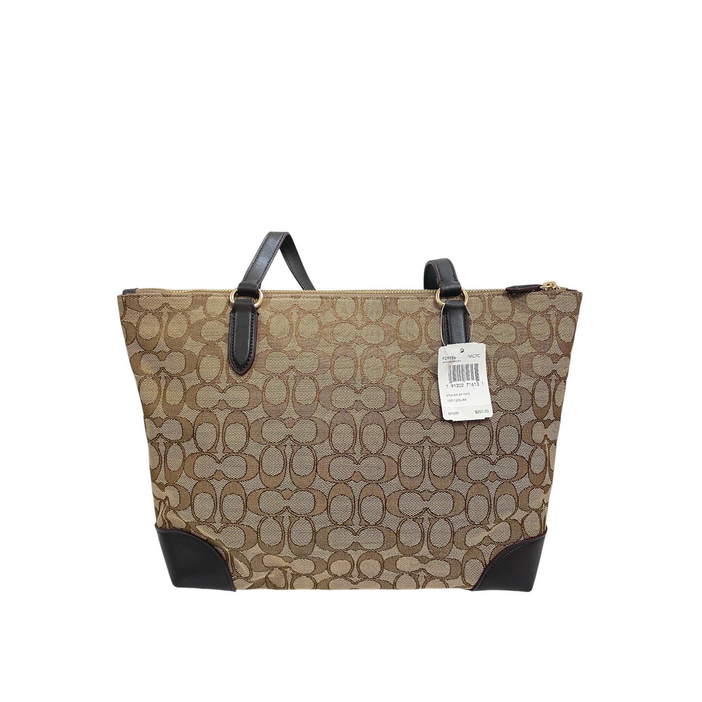 Handbag Designer By Coach In Brown & Tan, Size:Medium