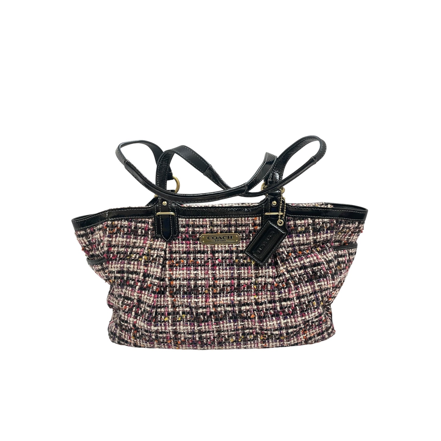Tote Designer By Coach In Pink & White, Size:Medium